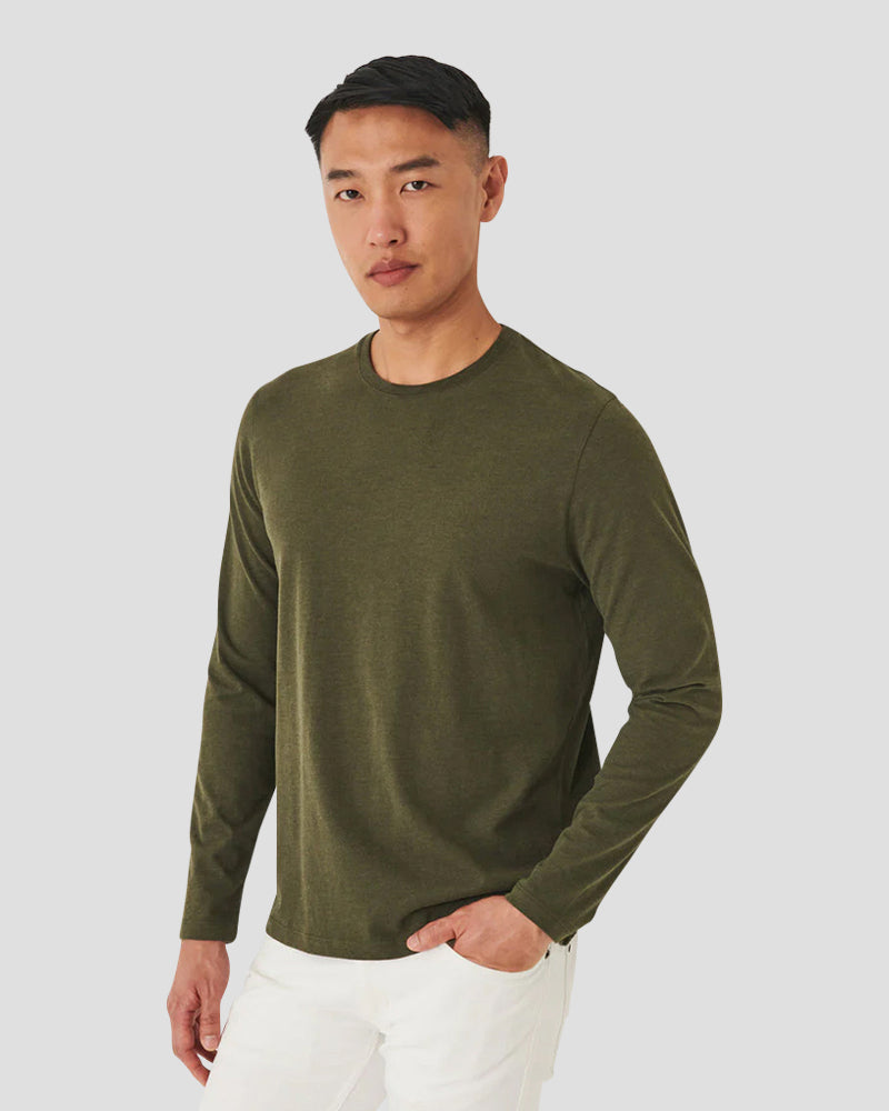 Pima cotton stretch overdye T-shirt - Khaki