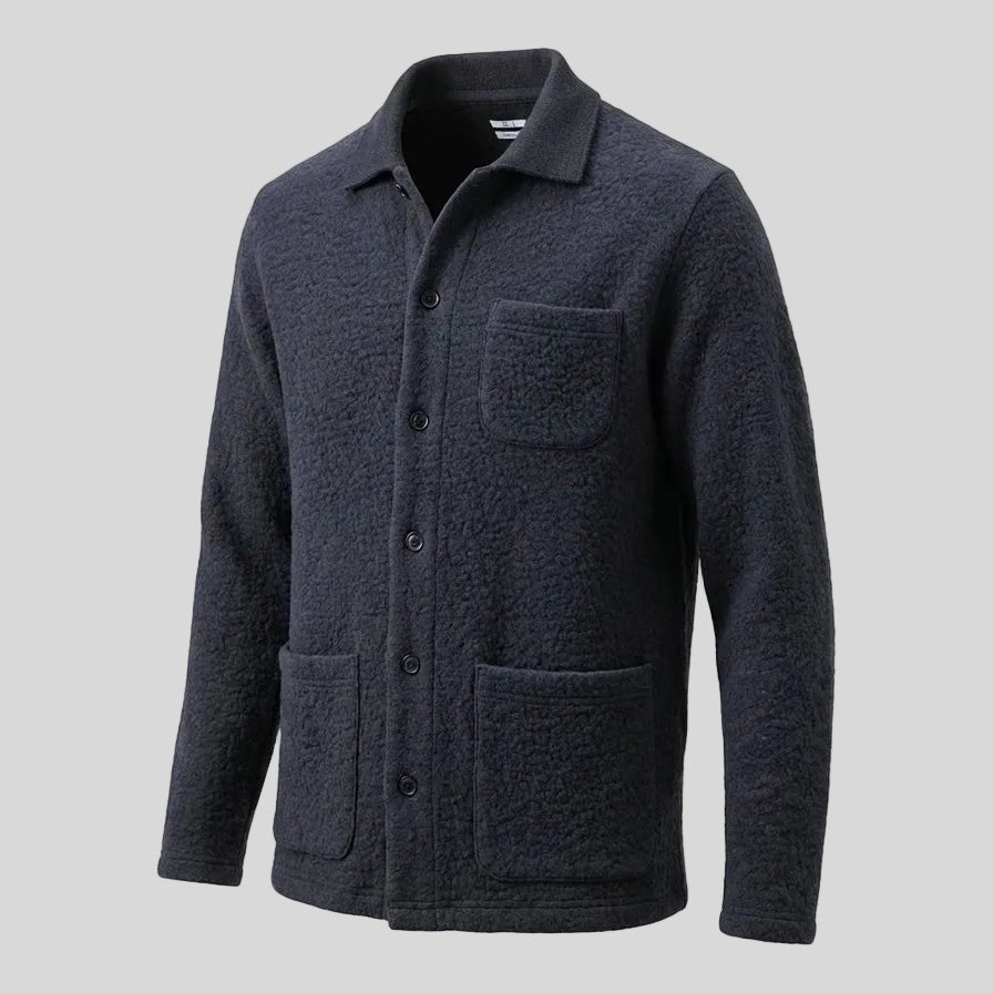 FULLING FLEECE WORK JACKET - NAVY