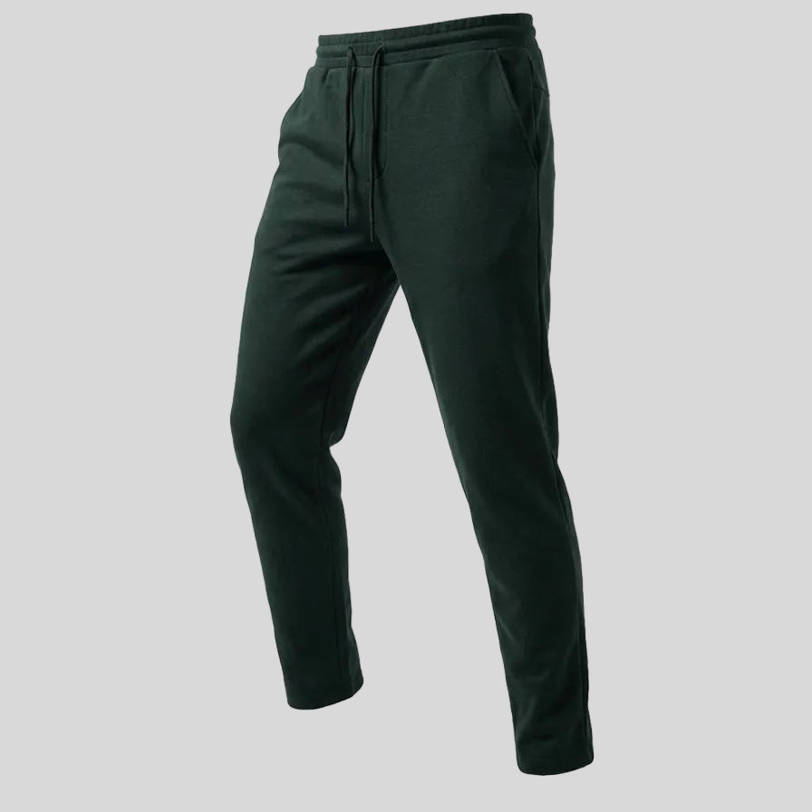 WOOL RELAX FIT PANTS - DARK GREEN
