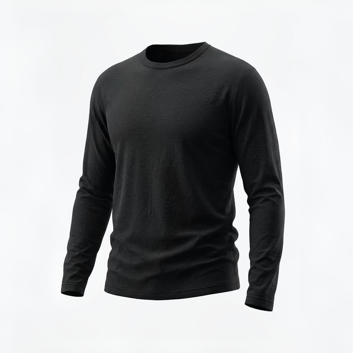 LONG SLEEVE GAUZE COTTON - BLACK