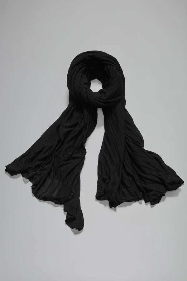 PLAIN‑KNIT VISCOSE SCARF - BLACK