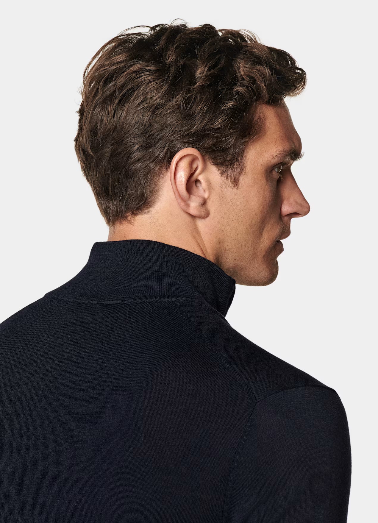 FILIPPA K RIBBED WOOL HALF ZIP SWEATER