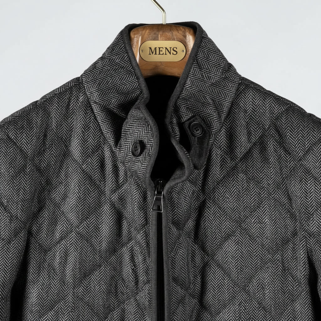 THEO - CHARCOAL HERRINGBONE VEST