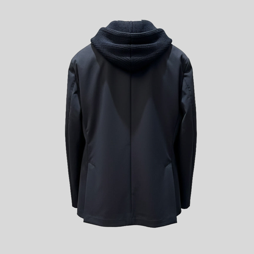TECHNO PERFORMANCE EASY HOODED JACKET  - NAVY