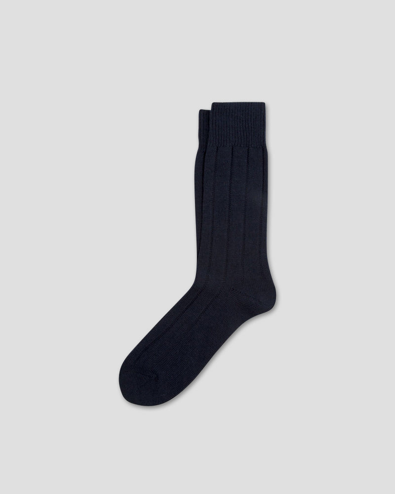 VANCOUVER CASHMERE BLEND SHORT SOCKS - NAVY