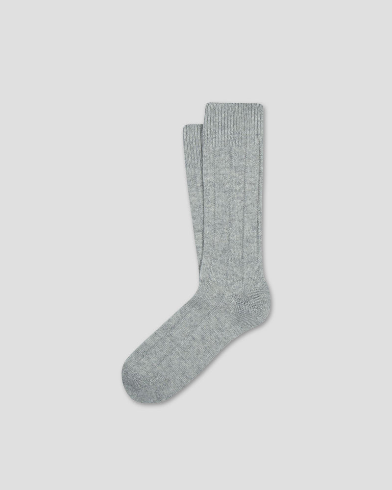 VANCOUVER CASHMERE BLEND SHORT SOCKS - LIGHT GREY