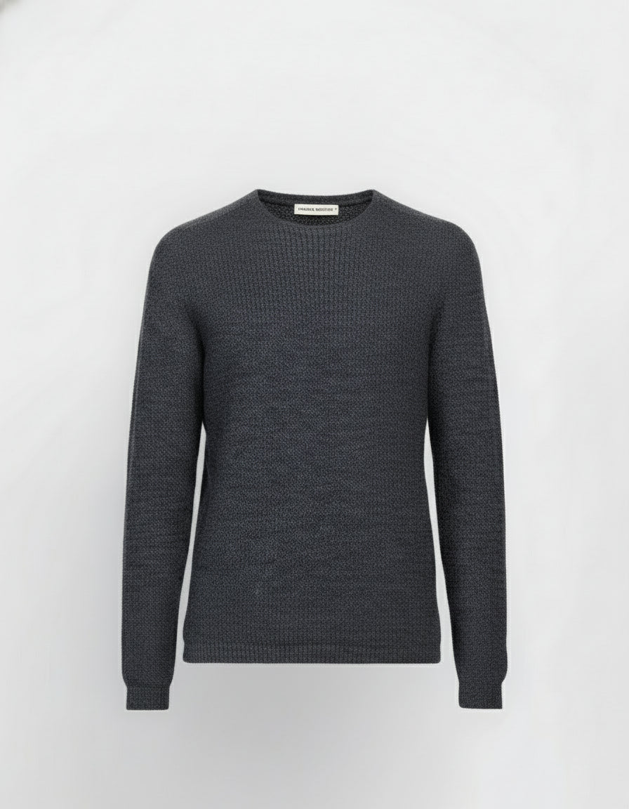 HANNES ROETHER WAFFLE SWEATER - TORNADO/METRO