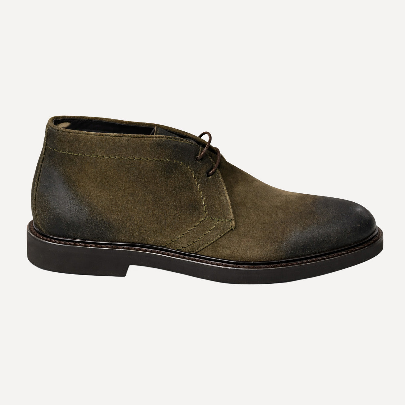 SUEDE LACE UP BOOT - GREEN