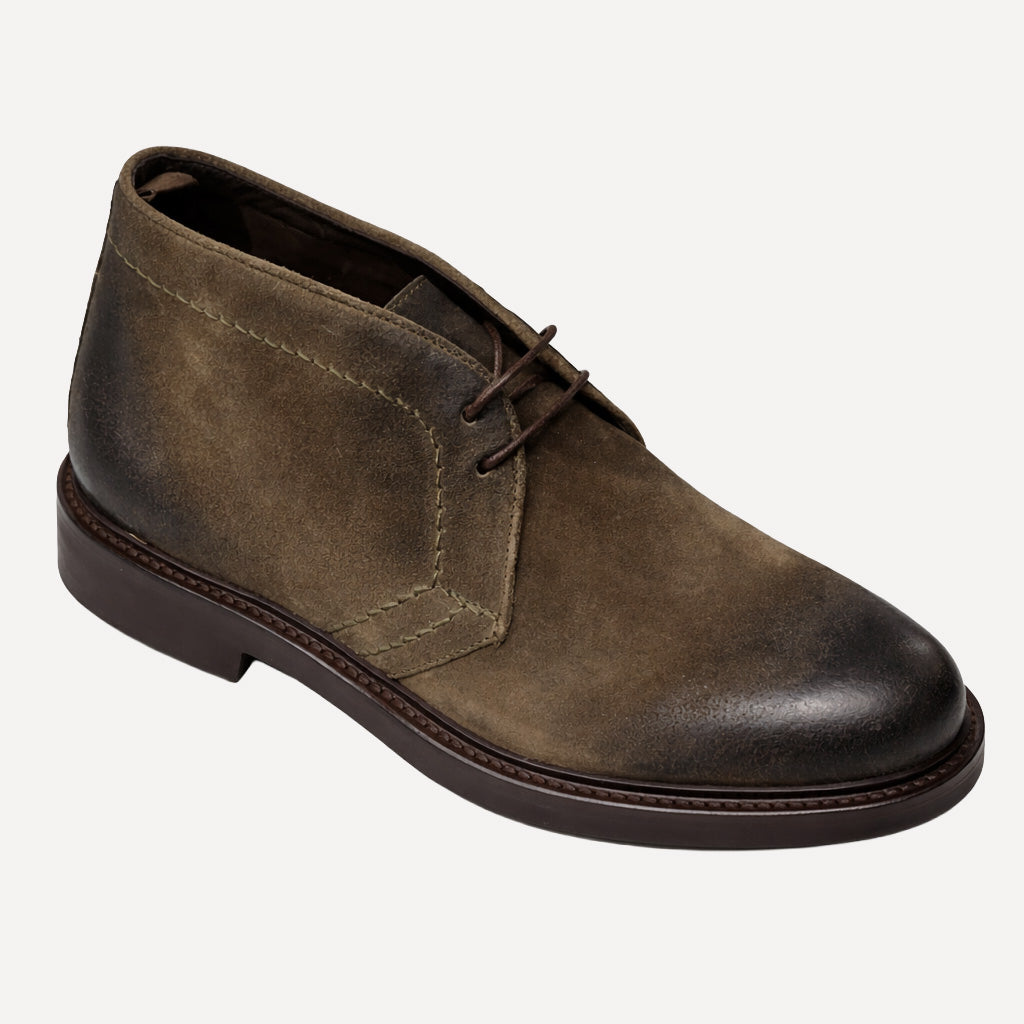 SUEDE LACE UP BOOT - GREEN