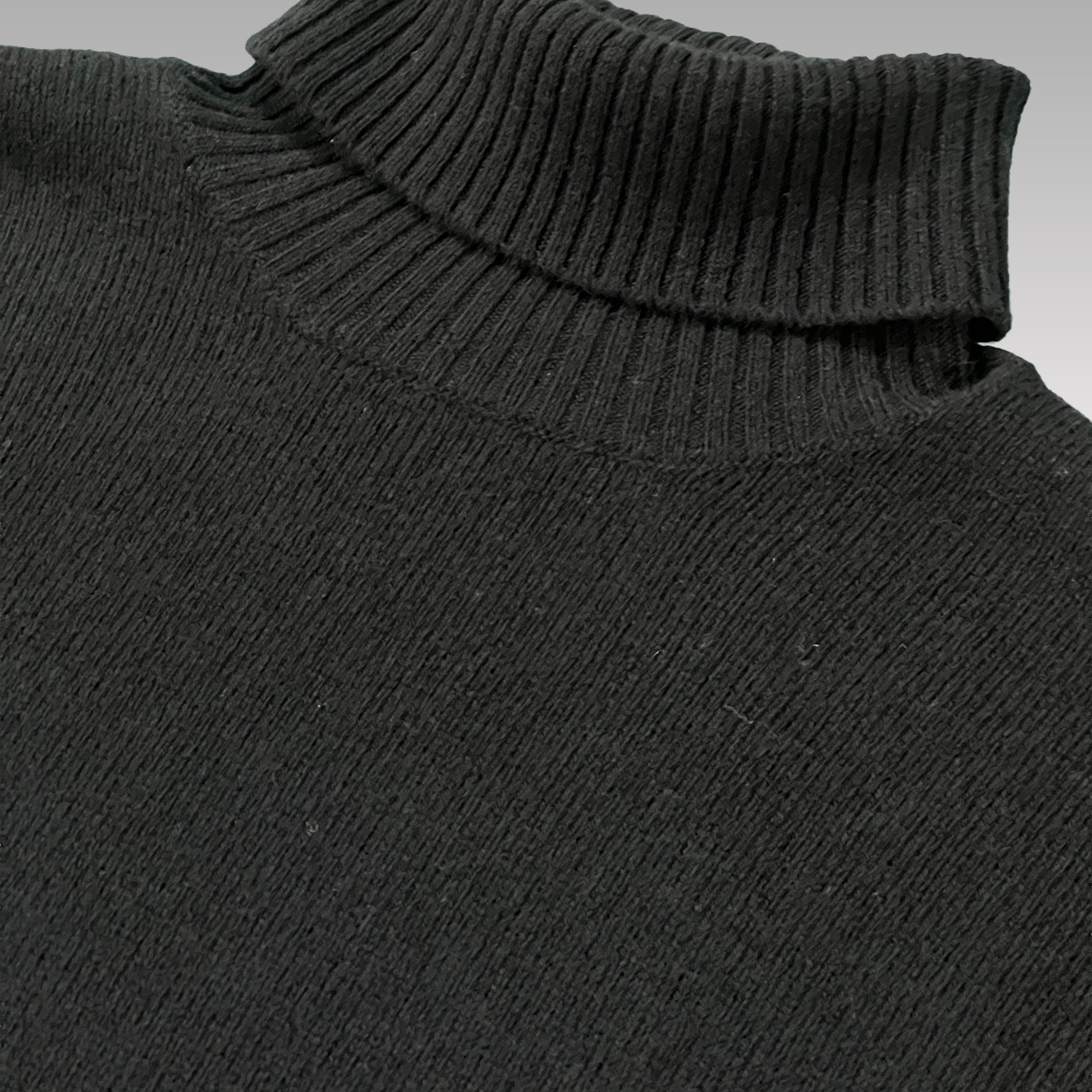 WOOL TURTLENECK SWEATER - NAVY BLUE