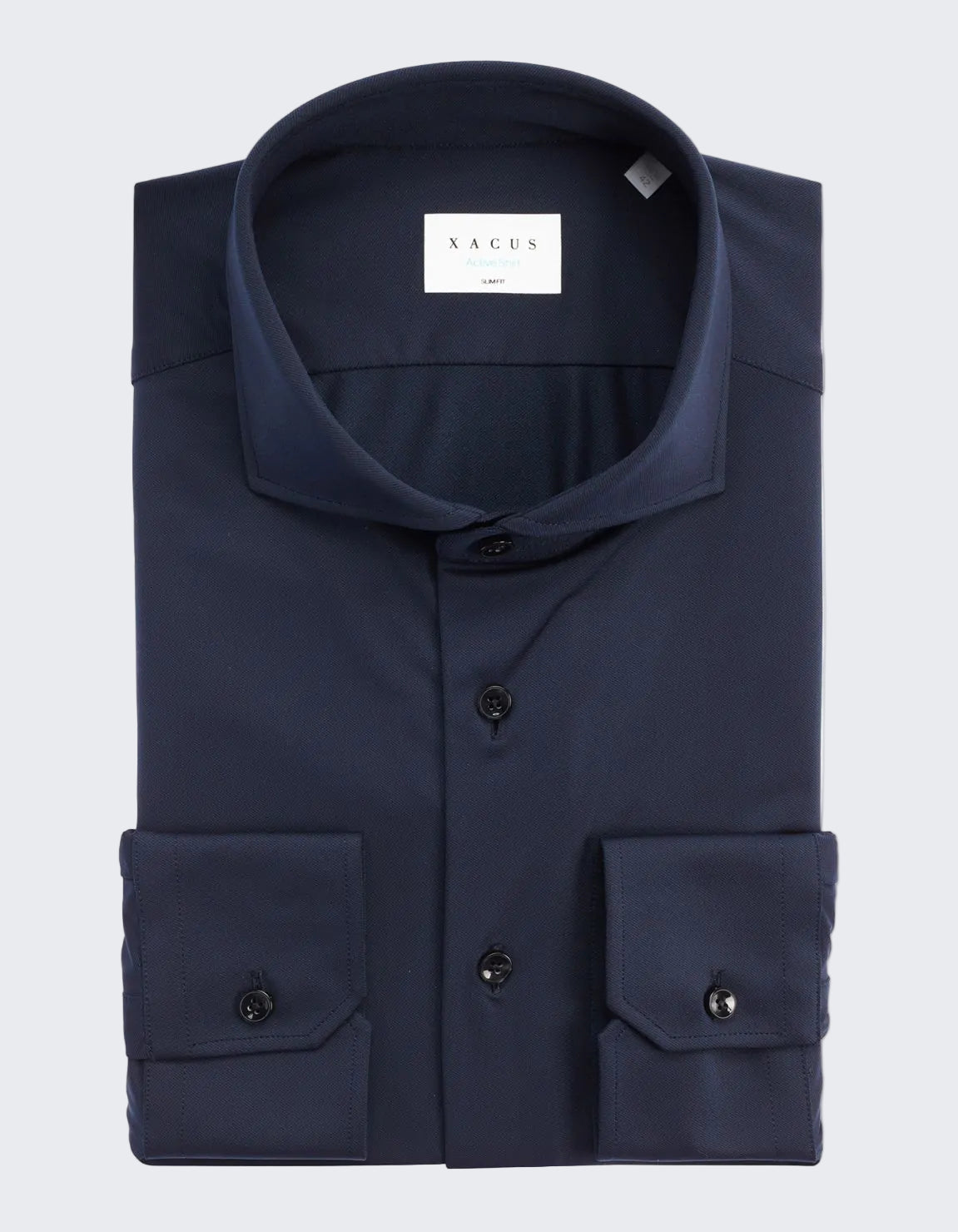 XACUS NAVY BLUE OXFORD SHIRT COLLAR CUTAWAY