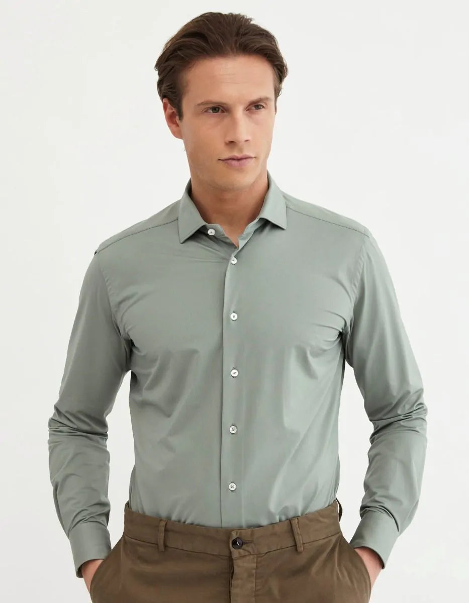 XACUS GREEN ACTIVE TAILOR FIT SHIRT