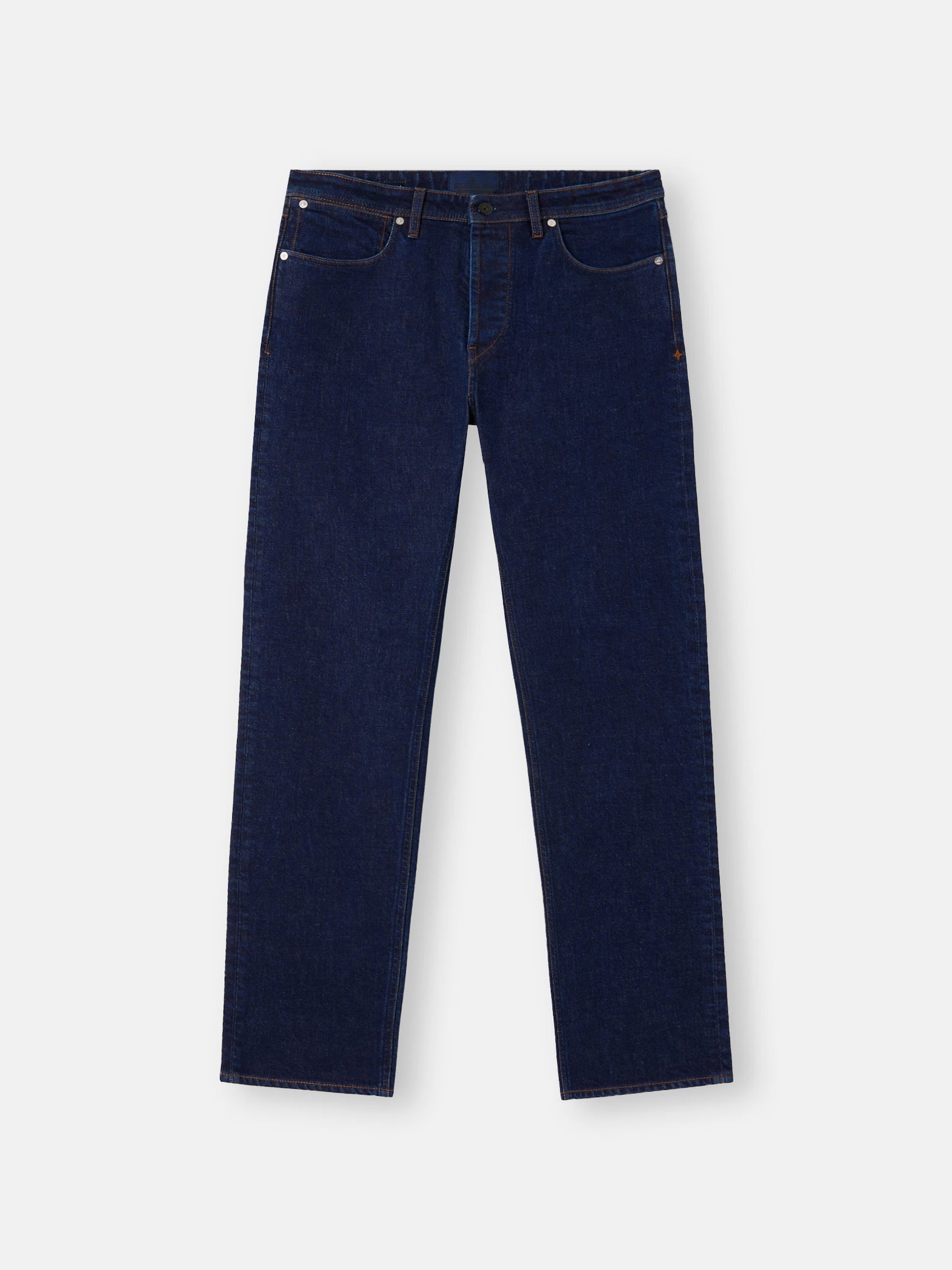 STRETCH INDIGO DENIM-RINSED