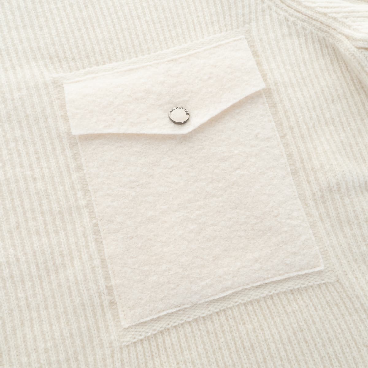 LAMBSWOOL ROUND‑NECK SWEATER - BONE