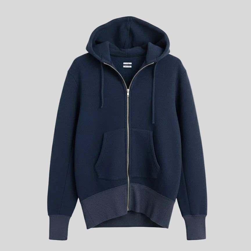 ZIP PARKA SWEATER - NAVY