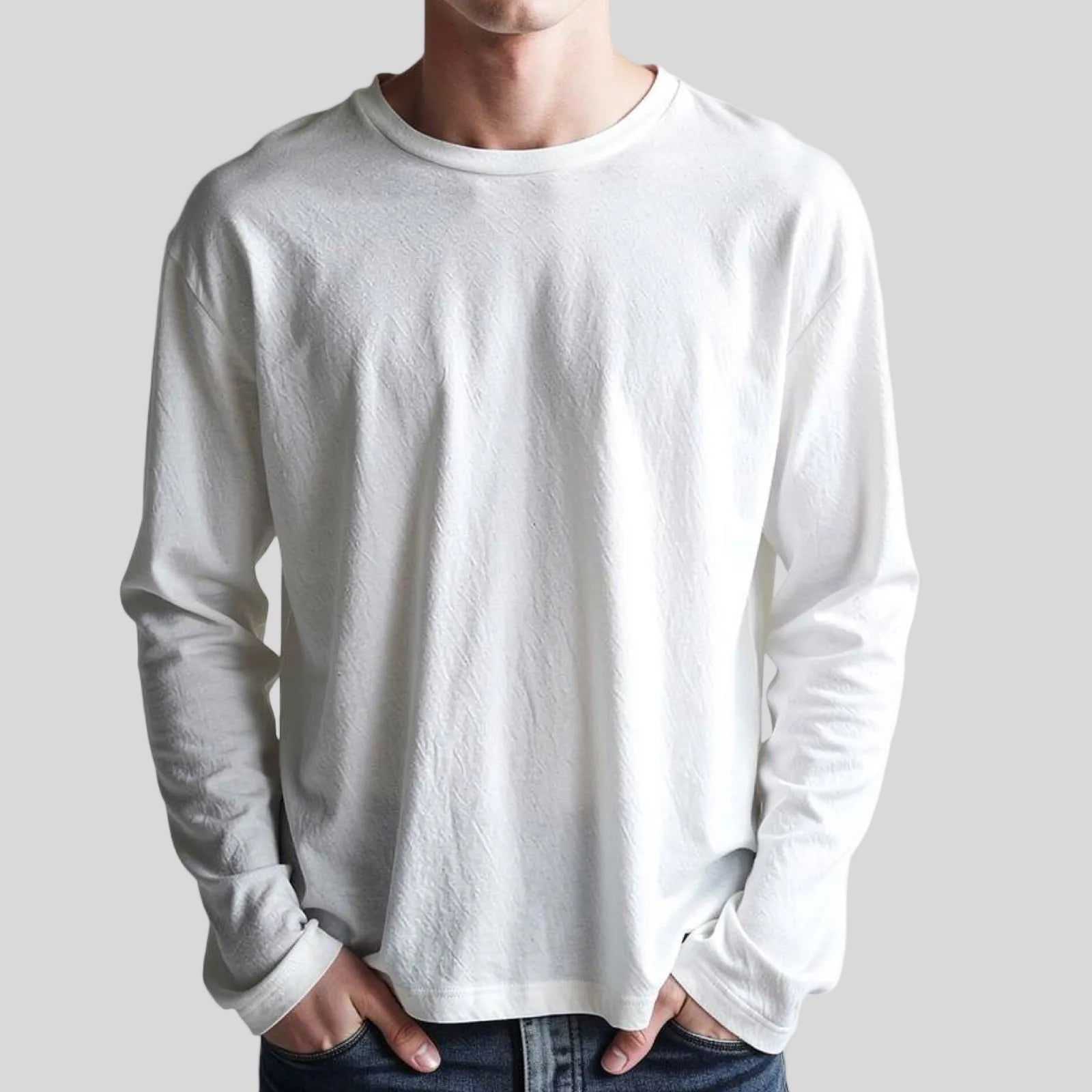 LONG SLEEVE GAUSE COTTON  - WHITE