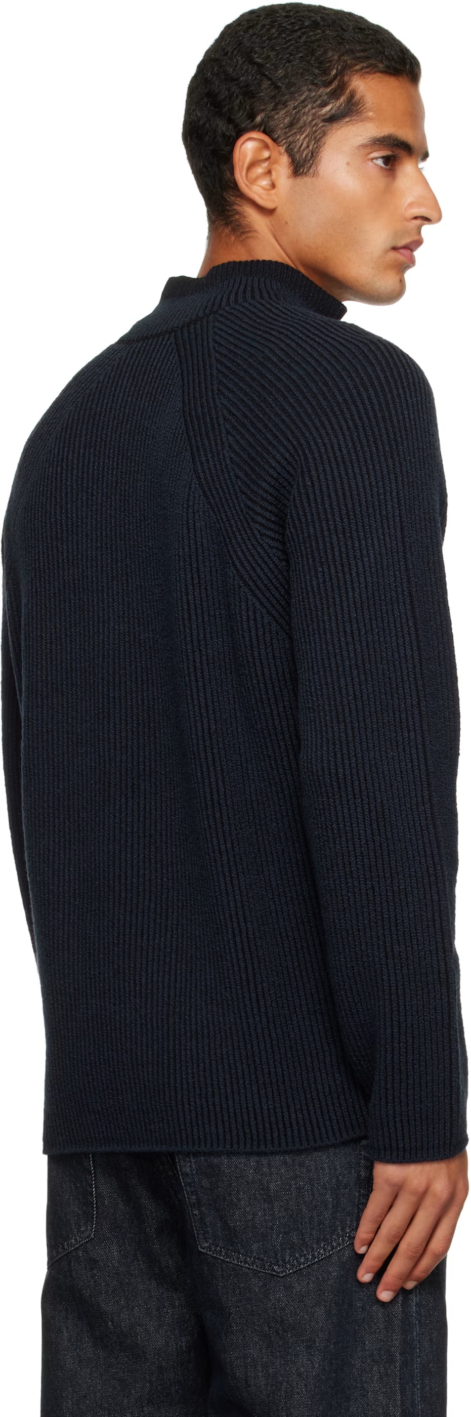 HALF-ZIPPER SWEATER WITH VANISE RIB TEXTURE